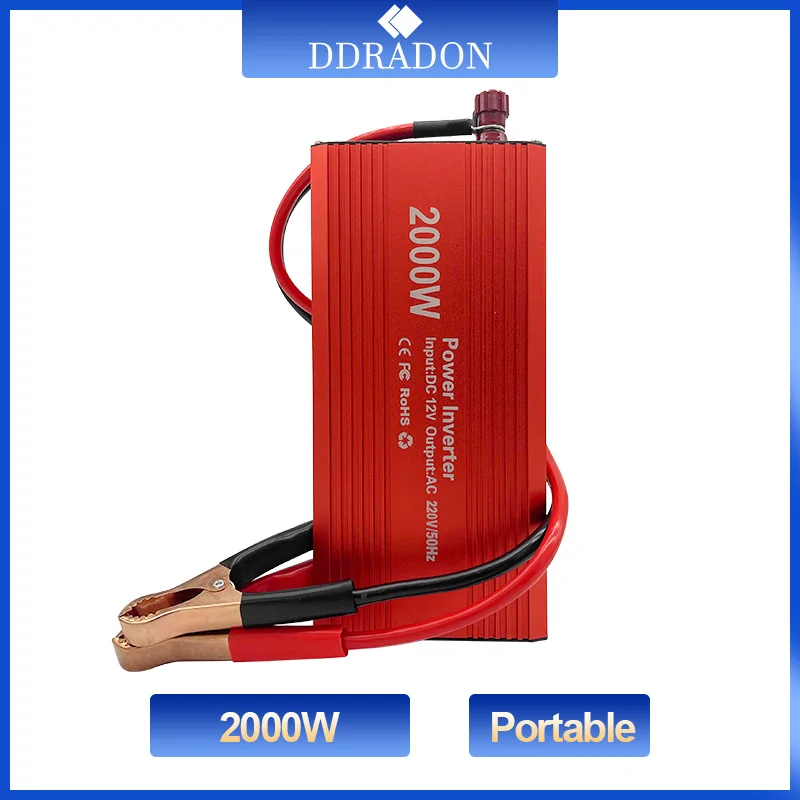 2000W Power Inverter Modificato Onda Sinusoidale Dc 12V A Ac 220V Trasformatore Per Auto Converti Adattatore Convertitore Caricabatterie Convertitore 