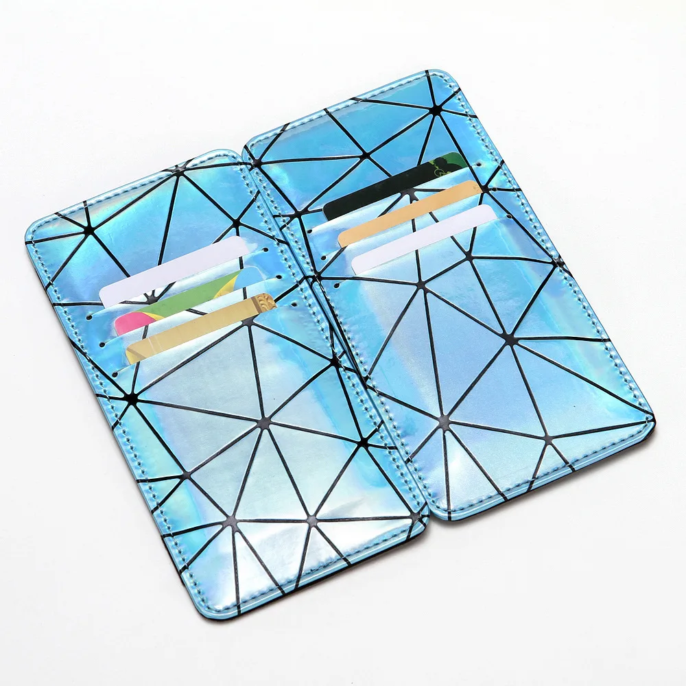 

Laser Colorful Rhombus Credit Card Holders Luxury Famous Brand Designer 2019 New Business Card Holder Woman Porte Carte Bancaire