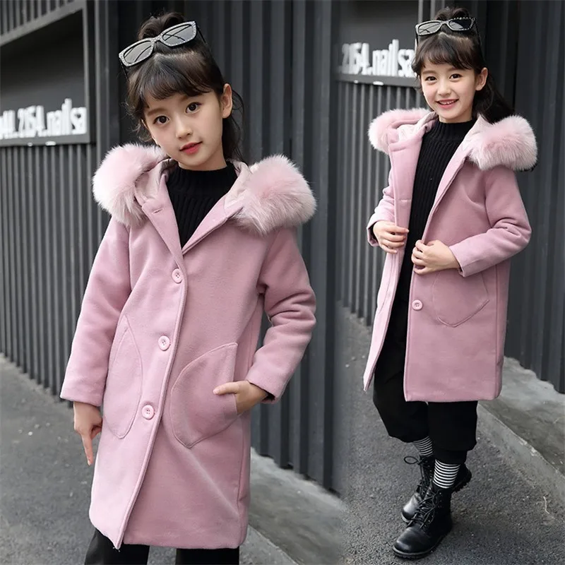 Beste 2019 Nieuwe Meisjes Lange Mouwen Hoode Kleding Windjack Lente Herfst Winter Kleding Wollen Jas Kids Jacket Wedding Uitloper Parka