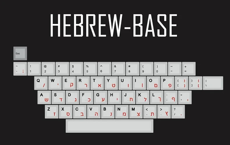 Hebrew Base x1 Kpreпаблик 139 иврит корень шрифт письмо вишня профиль краситель Sub Keycap набор PBT для gh60 xd60 xd84 cospad tada68 rs96 87 104 fc660 - Цвет: Hebrew Base x1