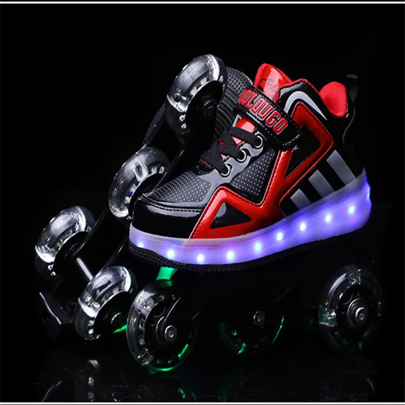 Heelys/коньки для женщин и детей, два стула, светодиодный шкив, катание на коньках, мигающие светодиодные фонари, обувь, четыре стула