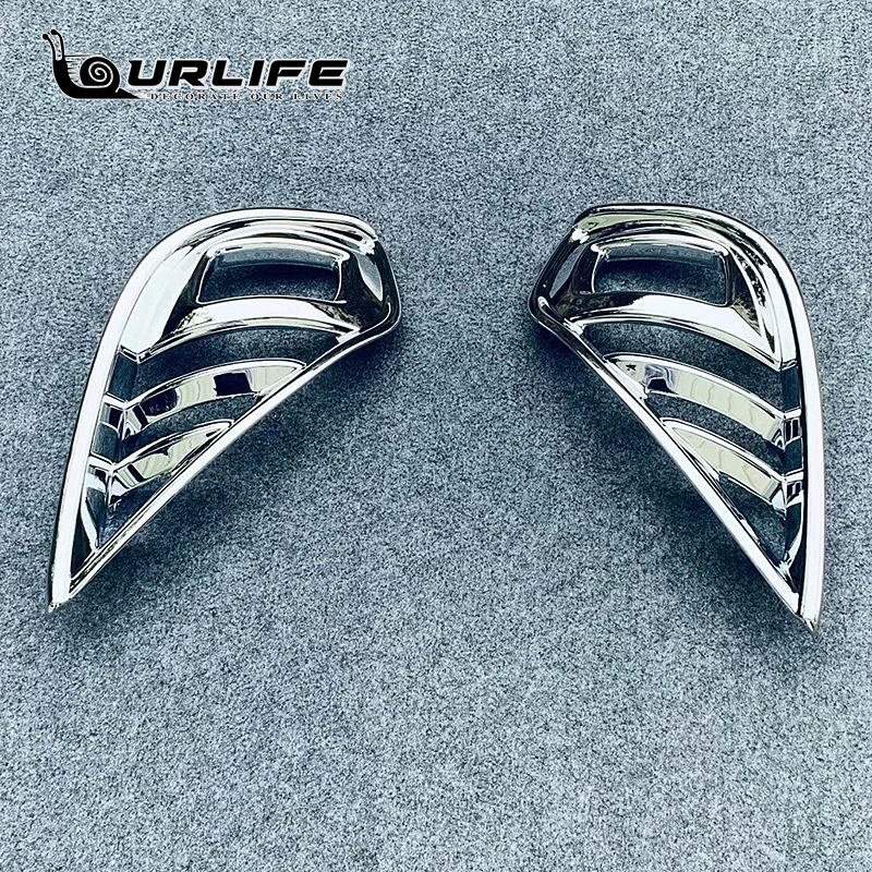 Carbon fiber Chrome ABS Car Front Rear Fog Light Lamp Cover Trim For Toyota Highlander Kluger XU70 2020 2021 2022 Accessories