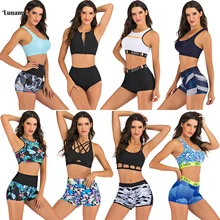Lunamy, Цветной купальник без рукавов из двух частей, сексуальный купальник с высокой талией, женский спортивный купальник, пляжная одежда, женский купальный костюм