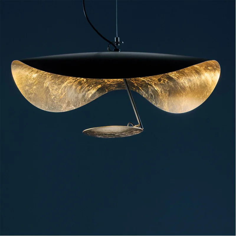 Постмодерн минимализм светодиодные подвесные светильники летающая тарелка шляпа искусство домашний декор висячая лампа для гостиной ресторана кухни подвесные светильники