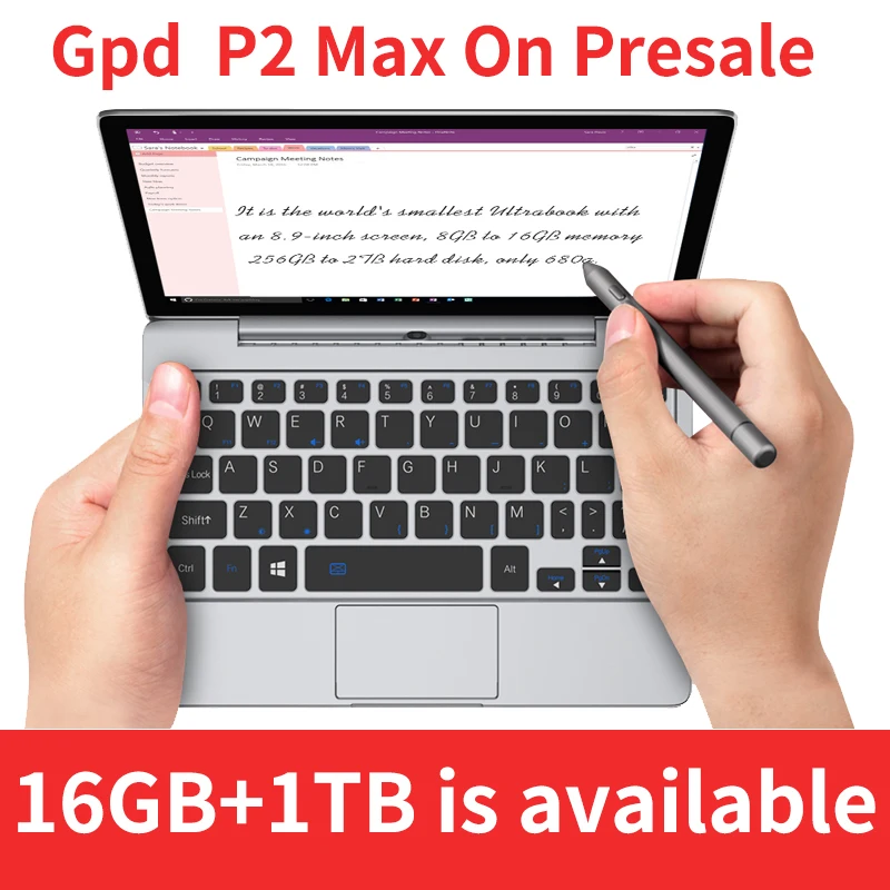 

GPD P2 Max Pocket2 Pocketet 2 Max Mini PC Intel m3-8100Y cpu Windows 10 16GB RAM 1TB SSD Pocket Mini PC Computer Laptop Notebook
