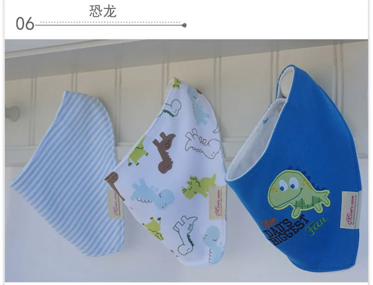 Детский нагрудник треугольное полотенце хлопок двойной слой из трех предметов нагрудник с защелкой 1 комплект 3 детский слюнявчик полотенце-нагрудник