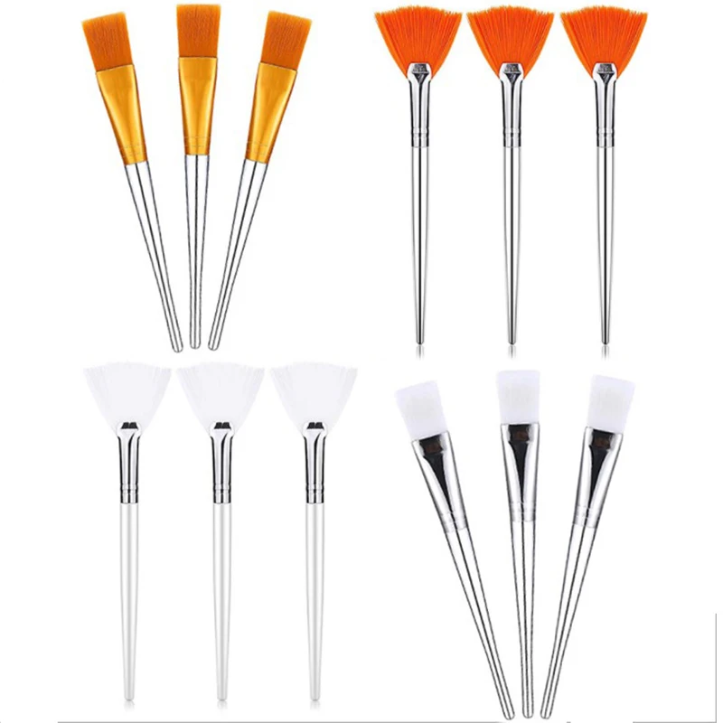 3/4Pcs strumenti per il trucco Set di pennelli per maschera per il viso fai-da-te pennelli per applicatori morbidi include spazzole per il viso a ventaglio morbido pennello per applicatore acido - immagine 2