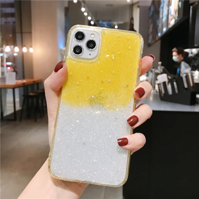 

Cinda- for IPhone 11 Case Glitter Bling Candy Color Lovely for IPhone 11 Pro Max 7 8 8Plus Xs XR Phone Cases Soft Back Cover