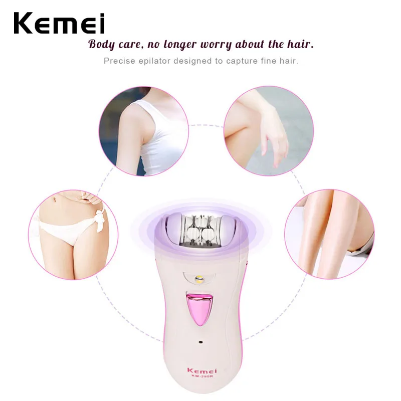KM-290R профессиональный электрический эпилятор женский перезаряжаемый депиляция мини-ног тела Бикини удаление волос женские инструменты для депиляции