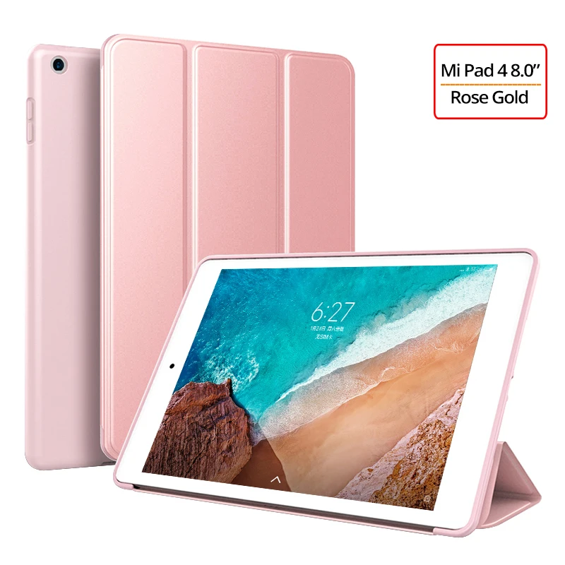 Чехол для Xiaomi Mi Pad 4 чехол из искусственной кожи Тонкий флип-стенд силиконовый мягкий ТПУ задняя крышка для Xiaomi Mi Pad 4 чехол 8,0 планшет Funda