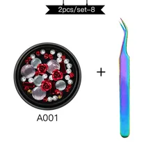 1 коробка разноцветные Стразы для ногтей 3D камни для дизайна ногтей украшения Diy Дизайн Маникюрные наклейки с пинцетом для ногтей