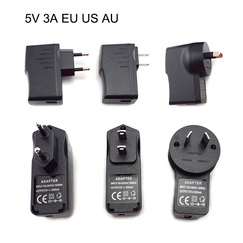 5V 1A 2A 3A Micro USB Charger AC to DC Charging Universal Power Adapter  Supply 100V-240V Output