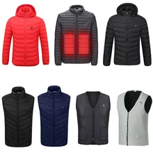 5XL Регулируемая температура пальто USB Перезаряжаемый USB пальто с подогревом куртка на молнии моющийся Электрический жилет с подогревом водонепроницаемый