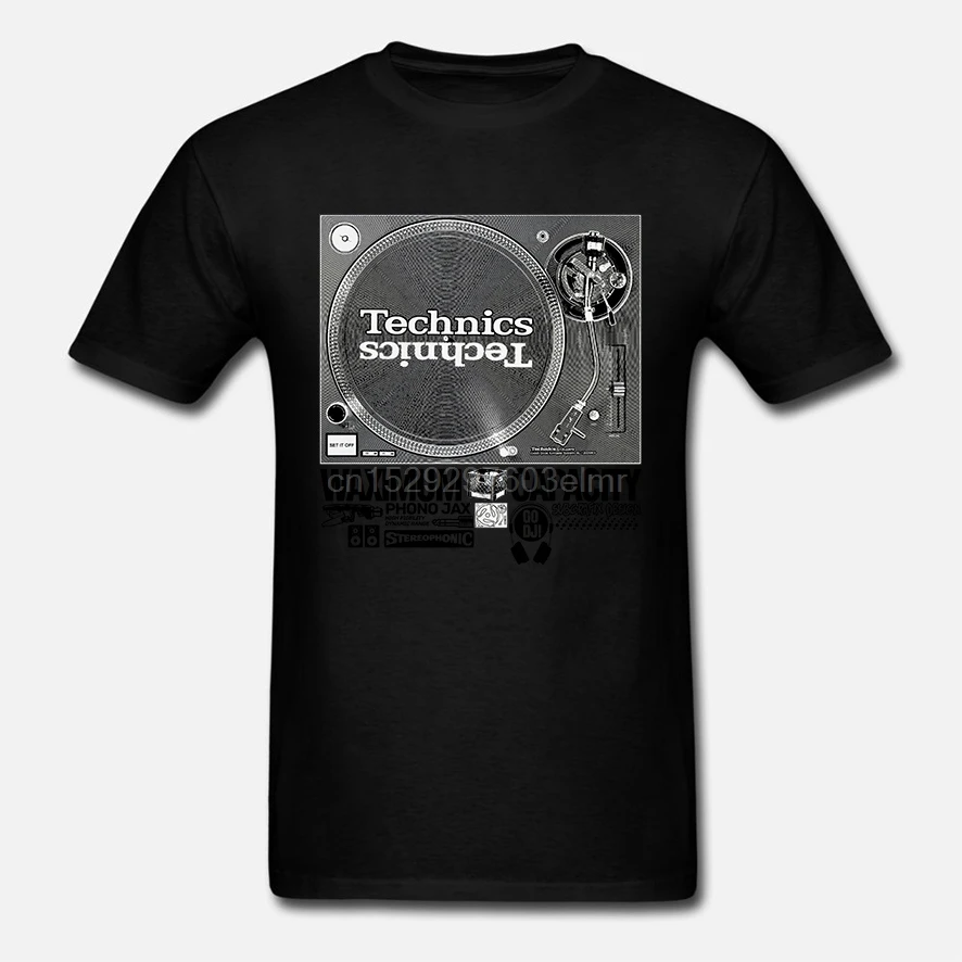 Technics 1200 T-shirt DJ T-Shirt Music Dee Jay Turntablism Hip-Hop Grey Print T Shirt Mens Short Sleeve Hot Top Tee |