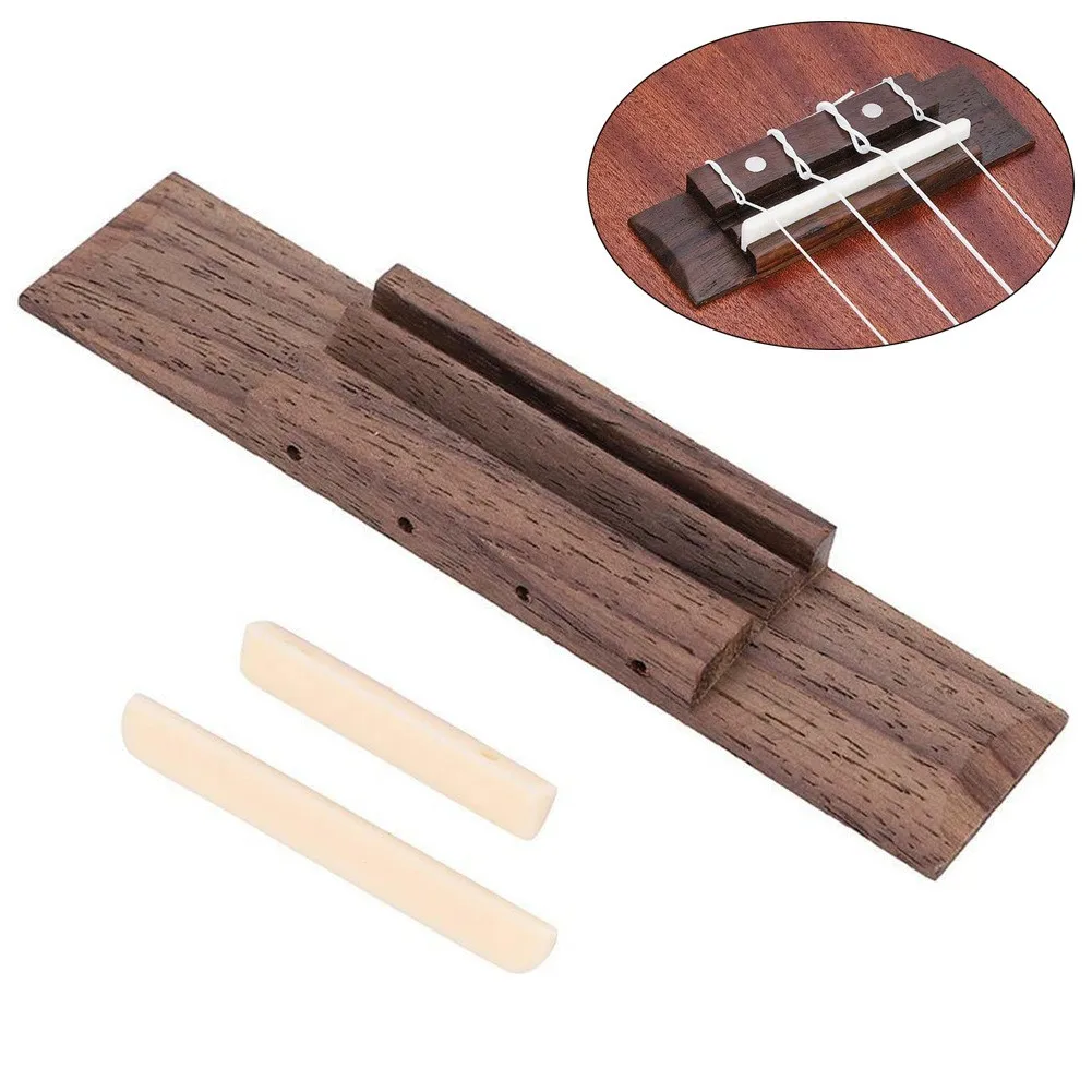 4 String Ukulele Rosewood Bridge & Nut Saddle Slotted For Guitar Ukulele Uke Musical Instrument Repairing Parts Accessories ukulele set ukulele strap