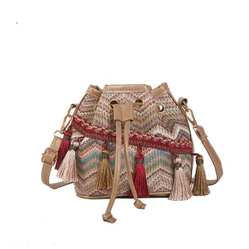 

Women tassel boho shoulder bag handbag beach Joker crossbody bags for women Fashion Drawstring Dumplings Messenger Bag bolsos