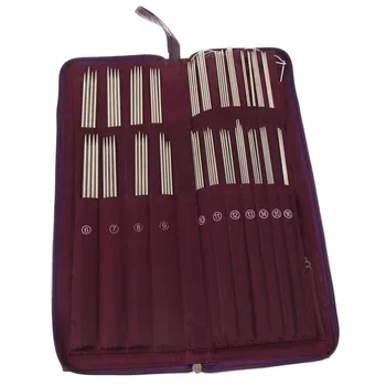 

104pcs Stainless Steel Straight Knitting Needles Crochet Hook Weave Set Knitting Kits