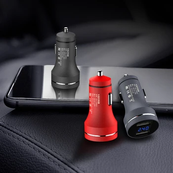 

Dual USB Port Car Charger LCD Display Car Mobile Phone Quick Port USB Fast Charger Adapter Fast Charge For Smart Phone 5.0V/2.4A