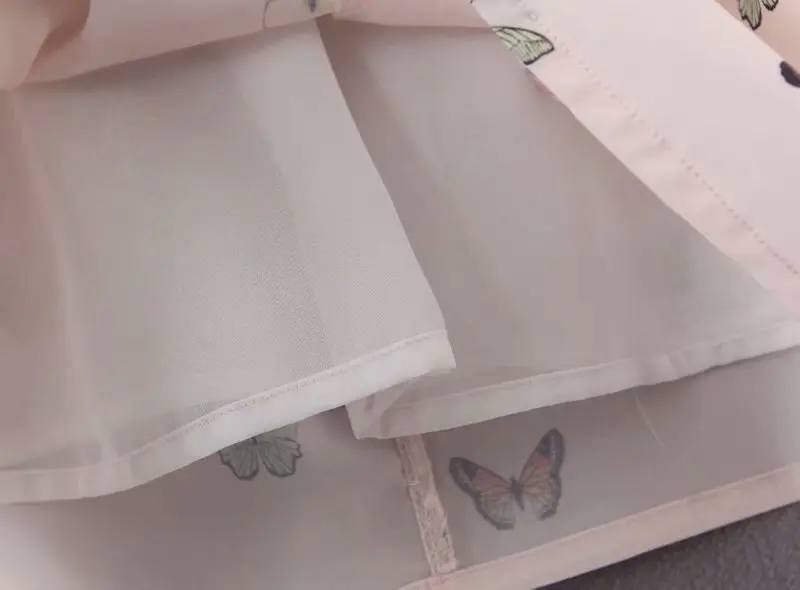 Bazaleas дворец бабочка печати Ruched Мини платье Винтаж короткий рукав кремовые женские платья кнопки в стиле ретро vestidos
