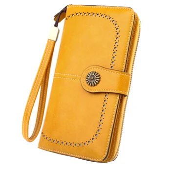 

RFID Women Leather Long Wallet Zipper Multifunction Large Capacity Purse HSJ88