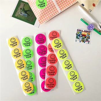 

25Pcs/Lot Candy Color Smile Thank You Cute Korea Ins Waterproof Sticker DIY Scrapbooking Album Diary Label Decoration Stickers