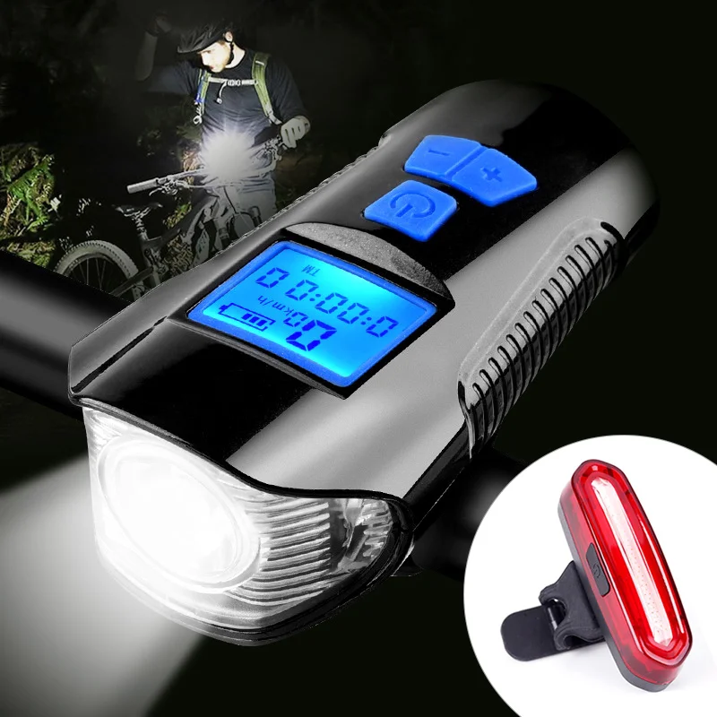 Waterproof LED Safety Bike Light Set White Headlight Red Taillight 1 Red & 1 Whi 