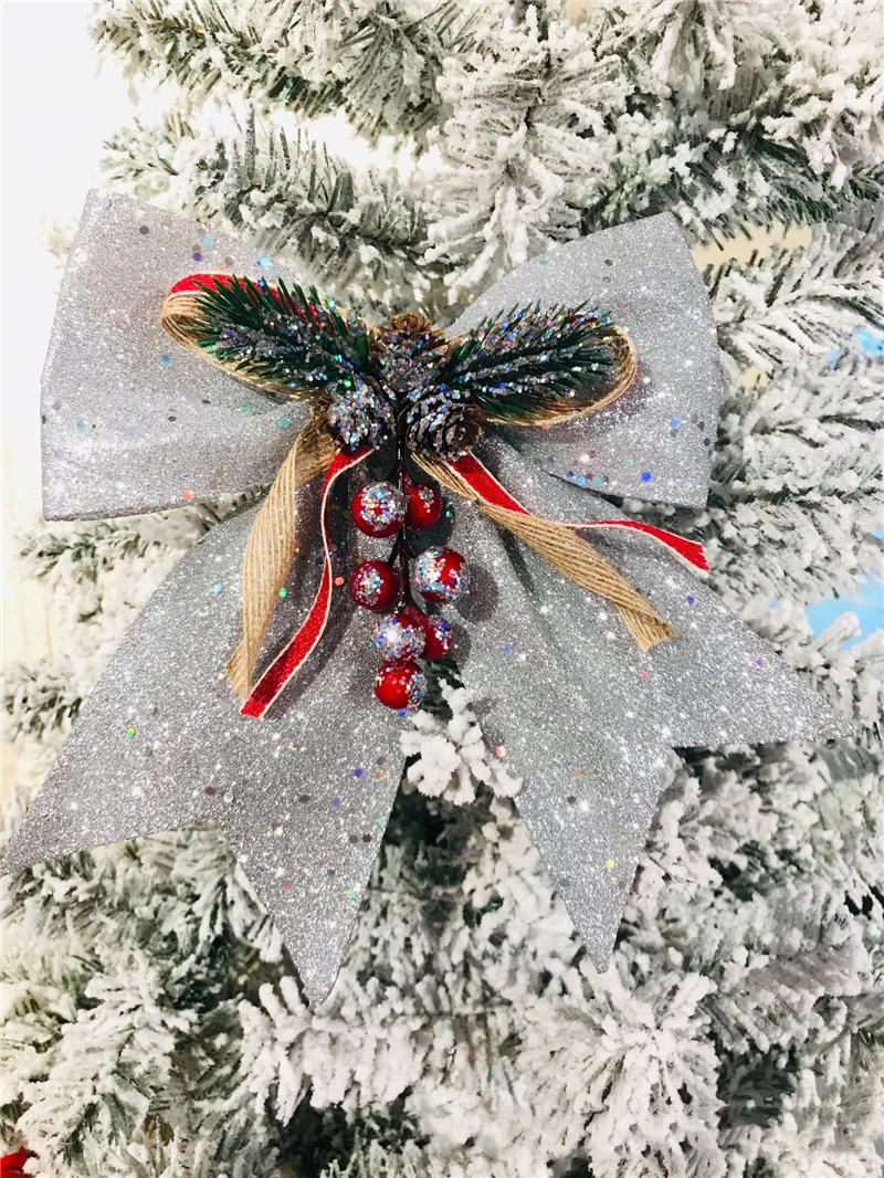 Navidad, большой красивый бант, елочные украшения, Рождественский кулон, рождественские украшения для дома, новогодние украшения