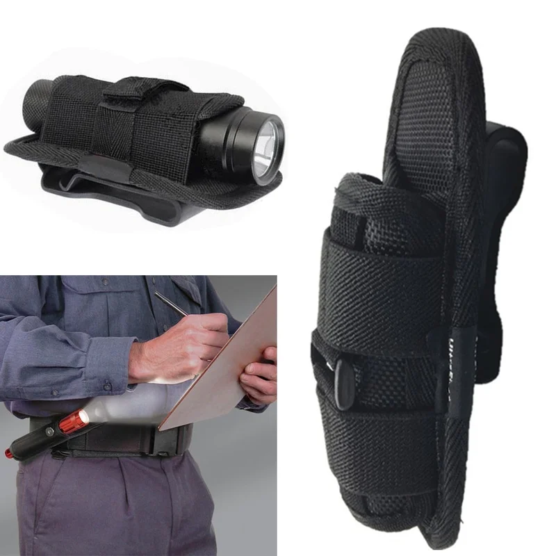 Funda giratoria táctica de 360 grados para linterna, funda para cinturón, cubierta para linterna, Kits de supervivencia, iluminación de caza, 1 Uds.