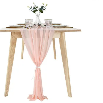 

Romantic Premium Chiffon 27"x120" Extra Wide Wedding Table Top Runner Decoration