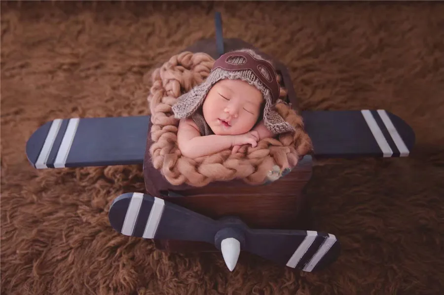 

Newborn Photography Props Outfit Pilot Hat Glasses Set Baby Girls Boys Infant Accessories Studio Shoots Photo Props