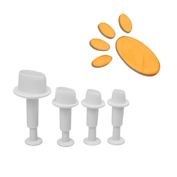 

HILIFE Cake Decorating Tools Oval Shape Plunger Fondant Mold 4pcs/set Sugarcraft Cutter Chocolate Cookie Mould DIY Baking Tool