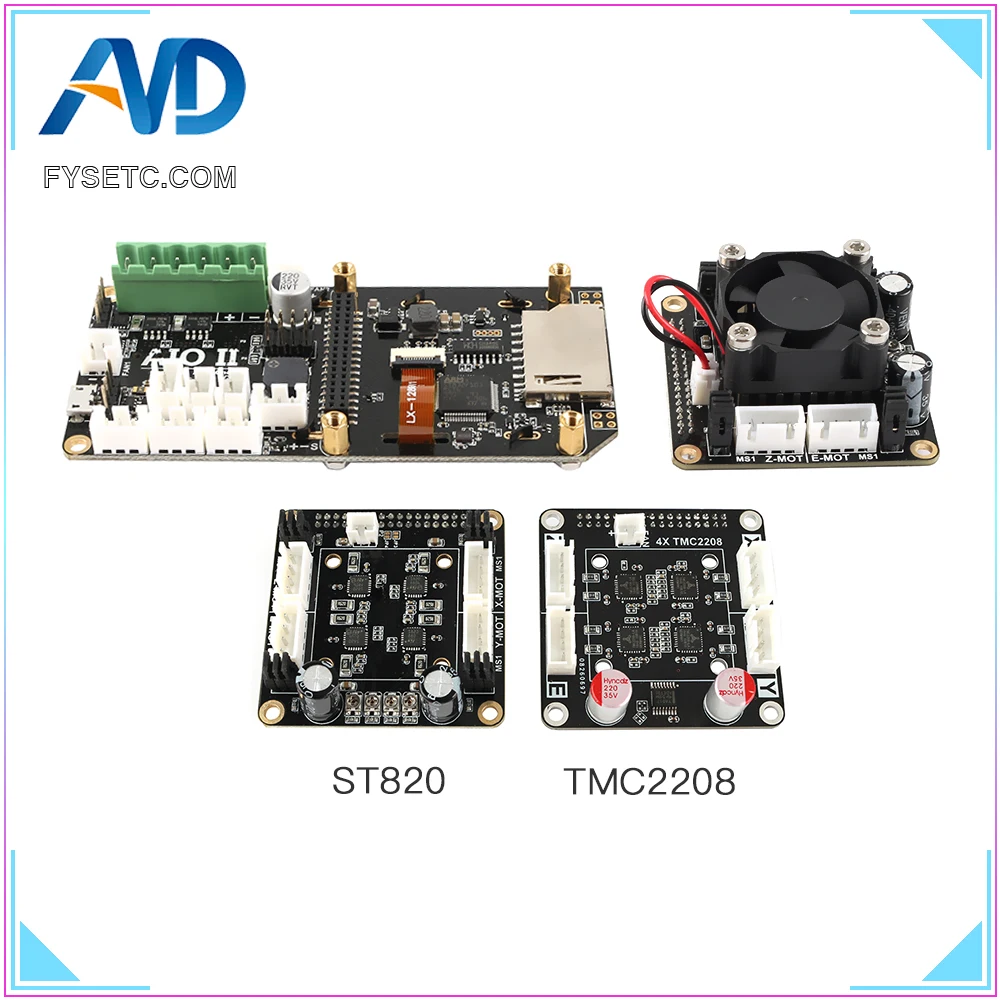 AIO II V3.2 материнская плата все в одном 32 бит MCU ST820 / TMC2208 драйвер 256 Microsteps RGB