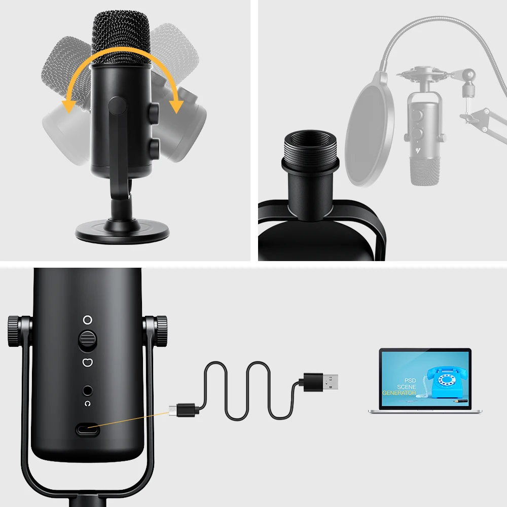 MAONO AU-903 Computer Microphone Podcast USB