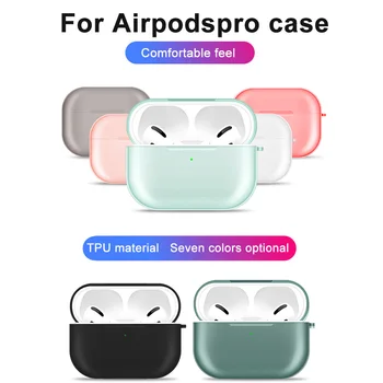 

Earphone Case For Apple Airpods Pro Cover Case Transparent TPU Candy Color Skin Protector For Airpods Pro 3 Headsets Accessories