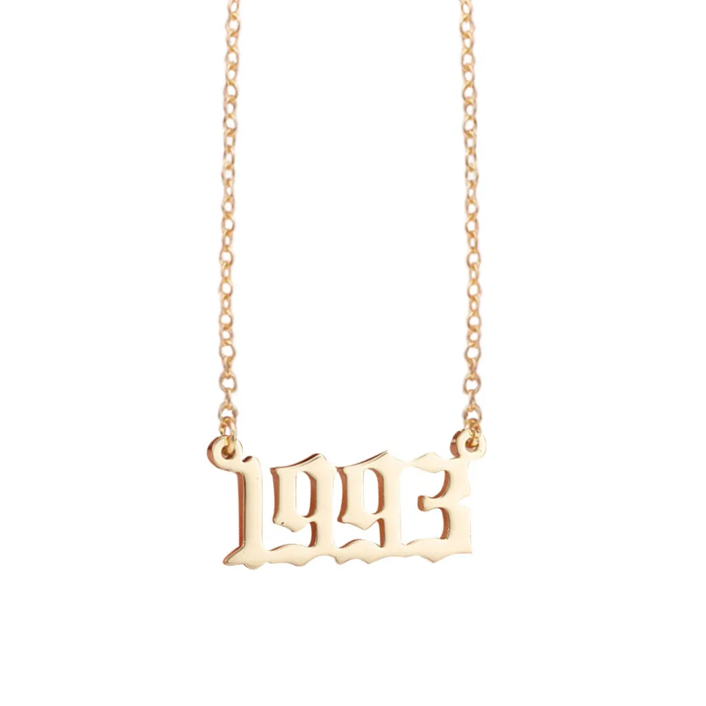 

Women Men Love Viking Necklace Fornite Personalized Collares chakra Pendan Gold Years Number 1980-2019 Jewelry Birthday Gift