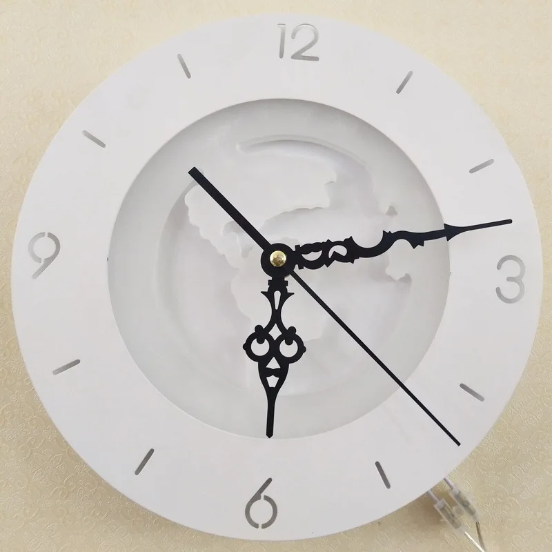 

New Style LED Time Wall Lamp Circle Rectangular Creative Iron Art Alarm Clock Wall Lamp Living Room