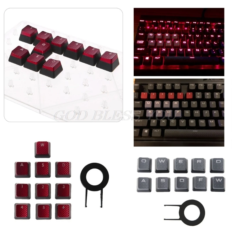 

10Pcs/Pack Keycaps for Corsair K70 K65 K95 G710 RGB STRAFE Mechanical Keyboard