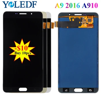 

For SAMSUNG GALAXY A9 Pro LCD 2016 A910 A9100 A910F Display Touch Screen Digiziter Assembly Replace Parts Can Adjust Brightness
