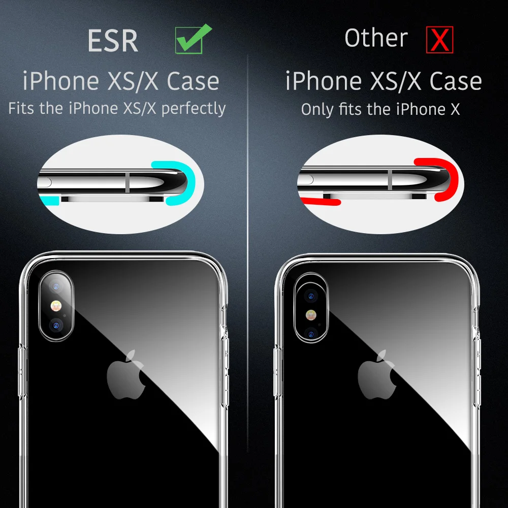 Стеклянный чехол ESR для iPhone XS XR XS Max, защитный чехол из закаленного стекла+ ТПУ Рамка для Apple iPhone XS XR XS Max, зеркальный чехол