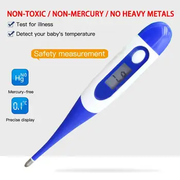 

Body Digital LCD Thermometer Temperature Measurement with Flexible Tip Mercury-Free Beep Alert for Infants Children Adults