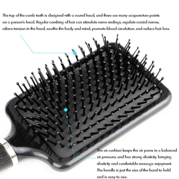 Detangler Hair Brush Soft Flexible Bristles Thick Hair Detangling Brush with Crystal Diamond for All Hair