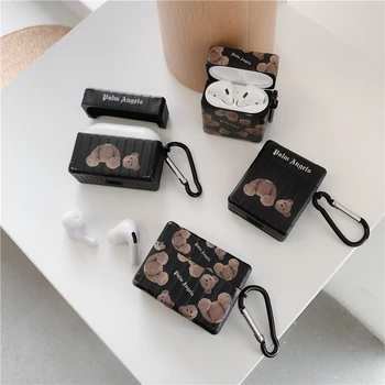 

Hot Angels Teddy Bear Soft silicon Wireless Earphone Charging bag Cover for Apple AirPods 1/2/pro Bluetooth case Headset coque