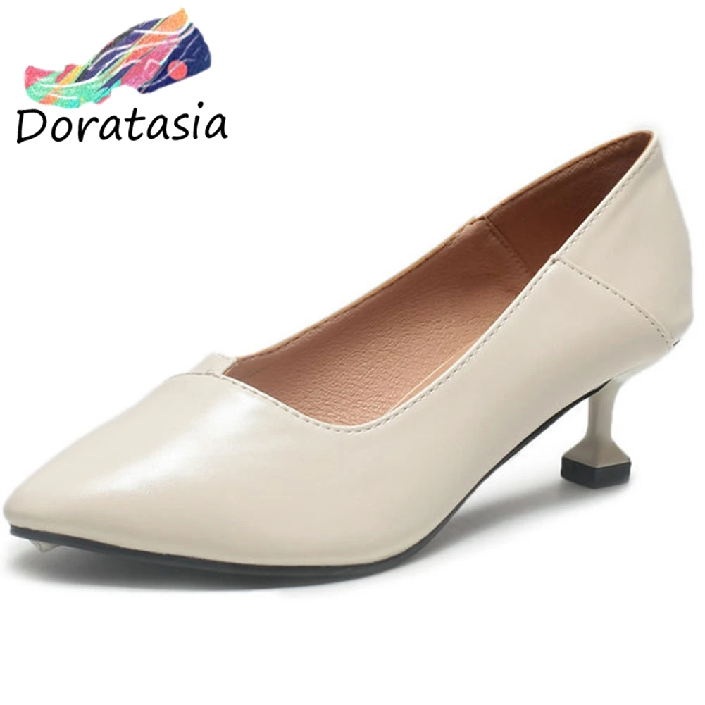 

DORATASIA Brand Leisure Ladies Spring Pumps Pointed Toe Slip On Shallo Solid Pumps Women Thin Heel Stiletto Casual Shoes Woman