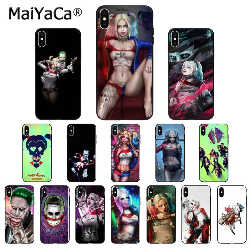 MaiYaCa Harley Quinn отряд самоубийц Джокер для samsung S5 S6 S7 S8 S9 plus edge Note черный мягкий чехол