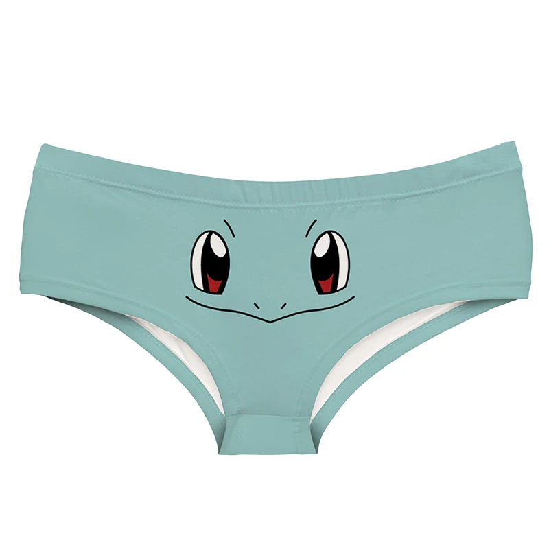 Sexy Girls Cosplay Costume Pikachu Charmander Squirtle Bulbasaur Print Underwear Thongs Briefs Cute Panties For Lady