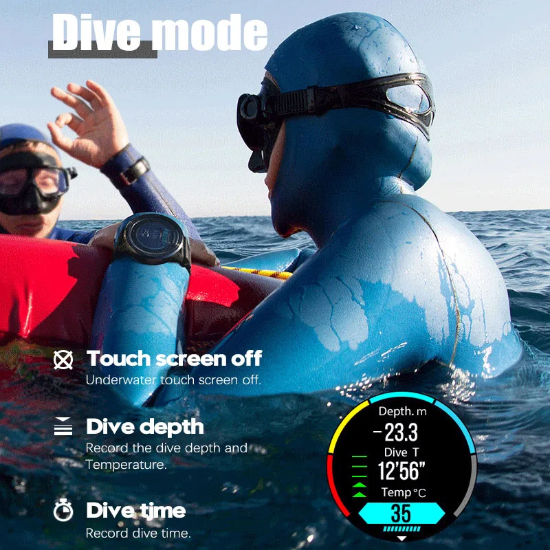 NORTH EDGE Mens Smart Watch Smartwatch GPS Men Altitude Barometer Compass Waterproof Dive 50M Full Touch Fitness Outdoor Watches