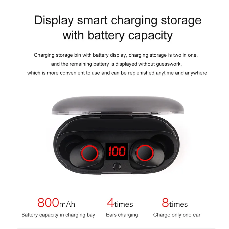 OTTWN TWS 5,0 беспроводные bluetooth-наушники наушники с большим количеством звеньев коробка Спортивная гарнитура с дисплеем питания Поддержка музыки