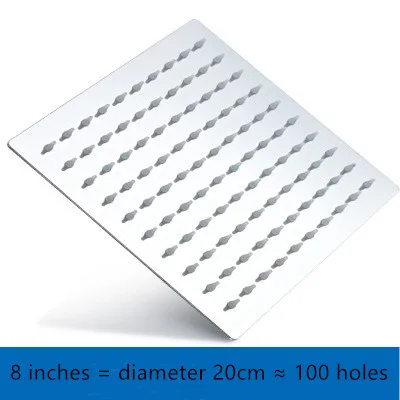 8 inches square Душевой набор для ванной комнаты, герметичный водосберегающий верхний душ, душ для ванной из нержавеющей стали - Цвет: 8 inches square