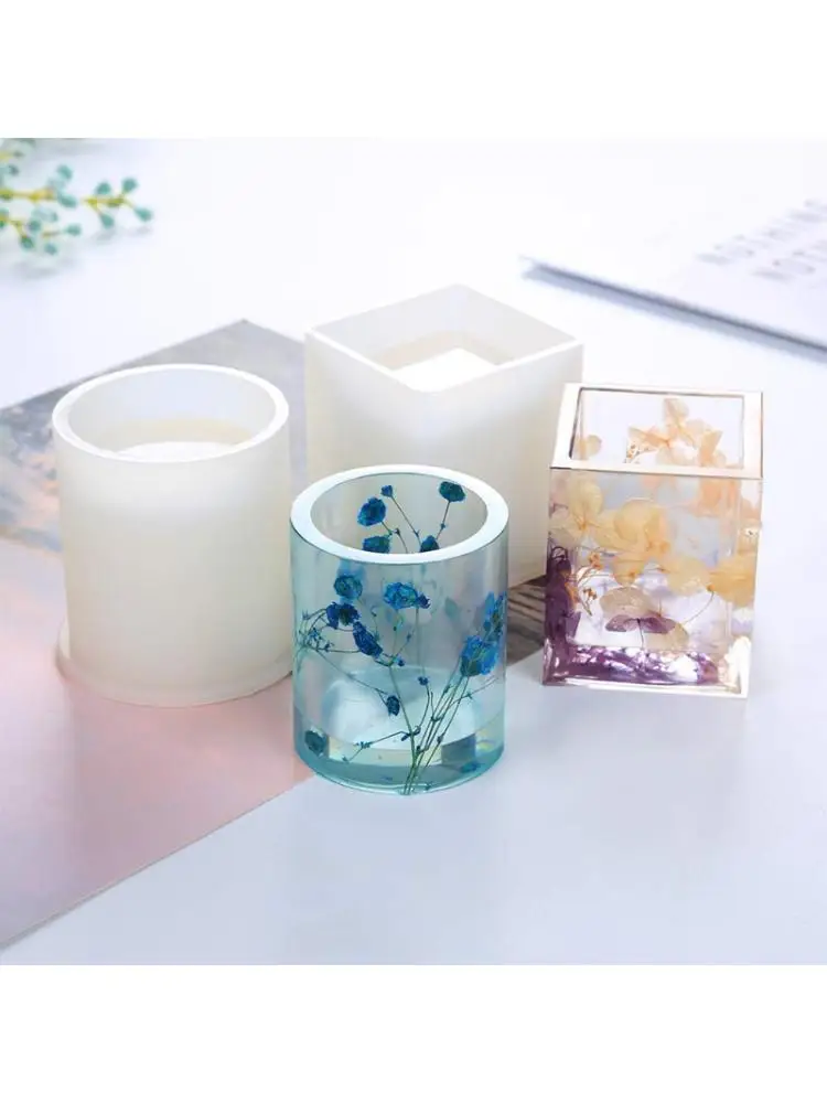 

8Pack Silicone Resin Mold Set Box Mold Pen Holder Mold Bowl Cushion Resin Mold 83XF