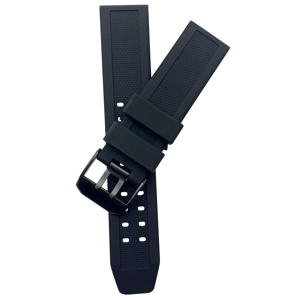 23mm Soft silicone natural rubber Watch Band Men Black Outdoor Military Sport Diving Watch Strap For Luminox Accessories